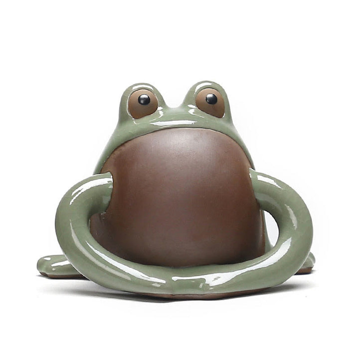 Buddha Stones FengShui, riqueza, suerte, rana bonita, té de cerámica, figura decorativa para mascota - image 7