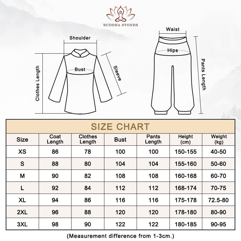 Conjunto de 3 piezas de Buddha Stones con diseño de árbol Yin Yang, Tai Chi, práctica espiritual zen, meditación y oración, uniforme unisex.