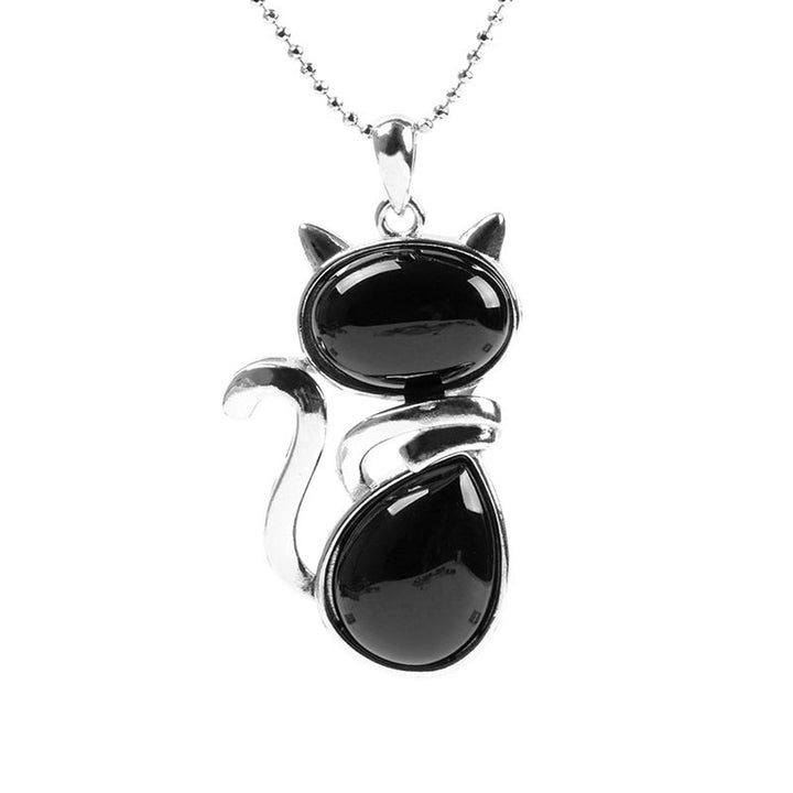 Colgante de collar de protección de cristal natural con patrón de gato de Buddha Stones - image 14