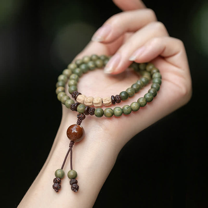 Pulsera de paz positiva de sándalo verde