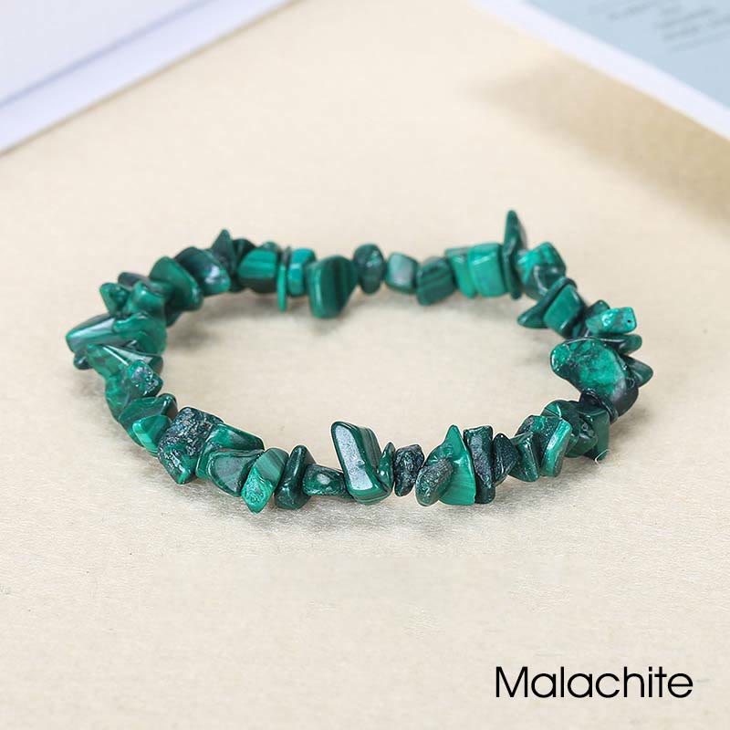 Pulsera calmante de calidez de piedra de cristal de forma irregular natural - Malaquita (circunferencia de la muñeca: 15-16 cm) - image 44