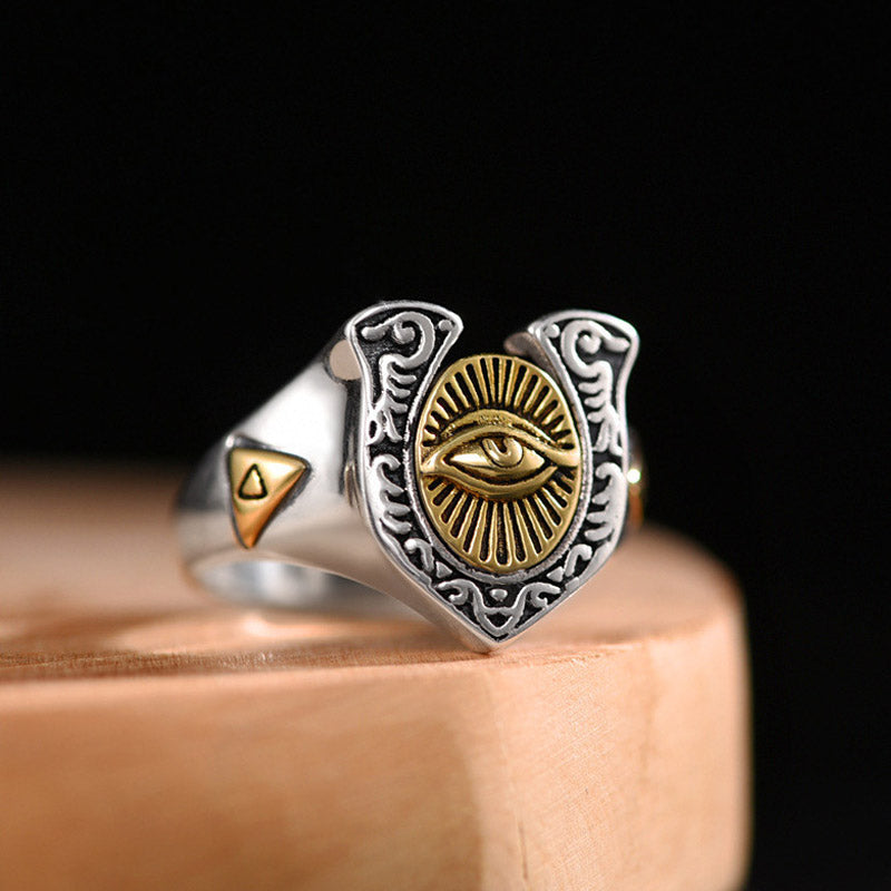 Anillo ajustable de cobre con protección curativa del Ojo de Horus