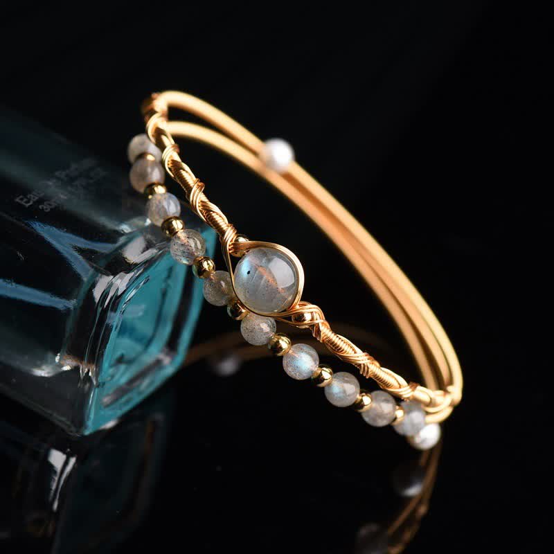 Brazalete de pulsera de amor curativo de piedra lunar de Buddha Stones