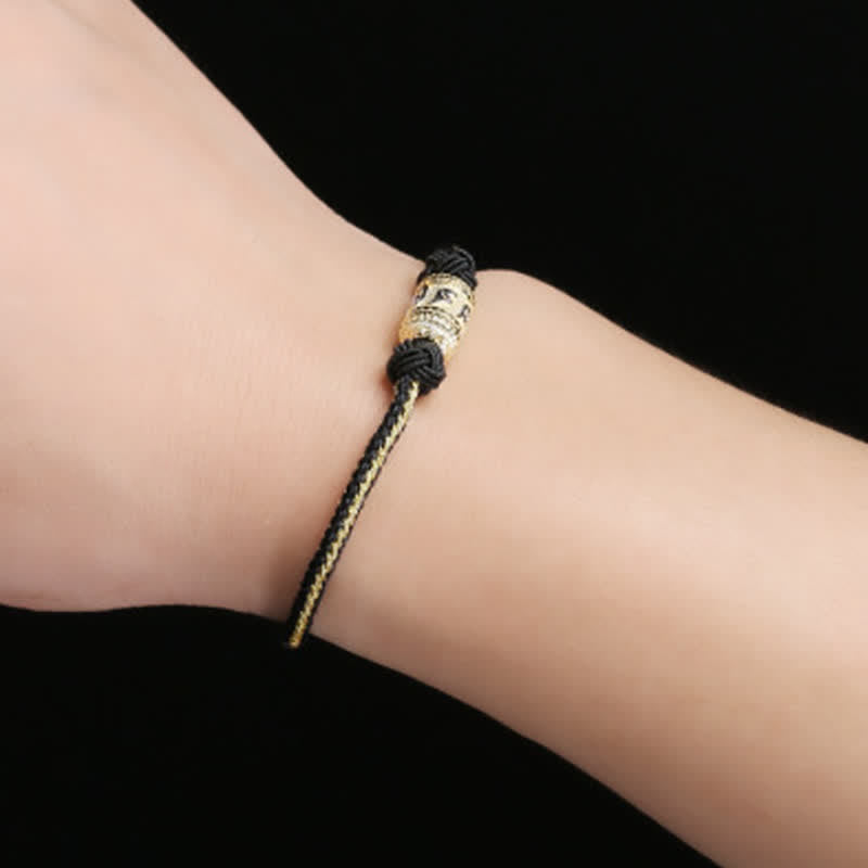 Pulsera de hilo rojo de plata de ley 925 con Buddha Stones Om Mani Padme Hum, rueda de oración, fuerza de la suerte - image 7