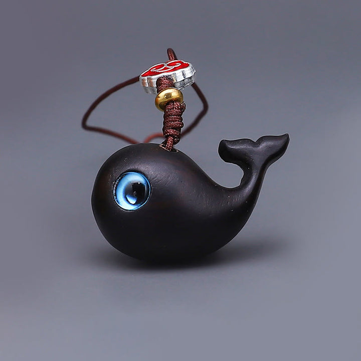 Buddha Stones Thuja Sutchuenensis Sándalo Verde Boj Mini Animal Lindo Conejo Gato Ciervo Ballena Prosperidad Teléfono Decoraciones Colgantes - Ballena pequeña de sándalo rojo - image 10