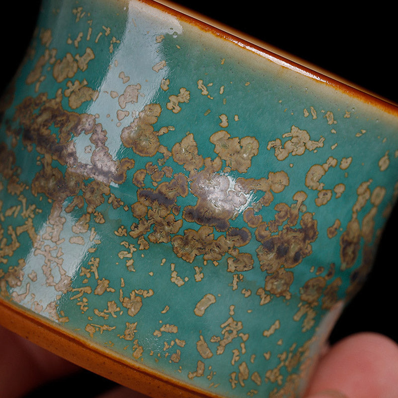 Taza de té de cerámica con diseño de bambú y cambio de horno de Buddha Stones , taza de té de Kung Fu