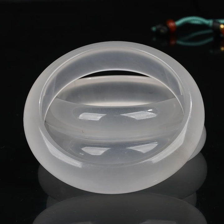 Pulsera de la suerte de la riqueza del jade de seda dorada translúcida natural de las Buddha Stones - image 4