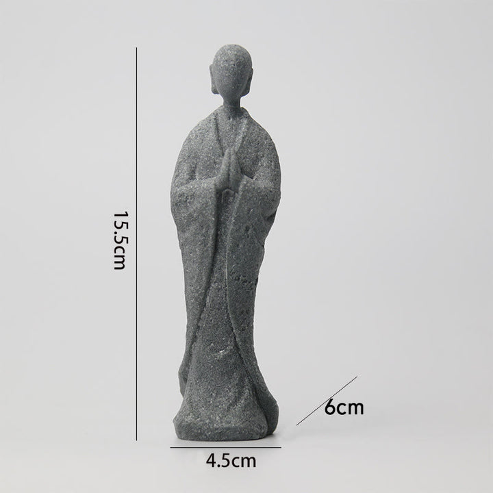 Buddha Stones Meditación Buda Monje Serenidad Decoración del Hogar - Buda de meditación 4,5 x 6 x 15,5 cm - image 4
