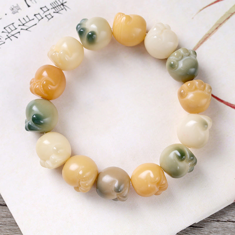 Pulsera de armonía tranquila con diseño de pata de gato y semillas de Bodhi multicapa con Buddha Stones - image 2