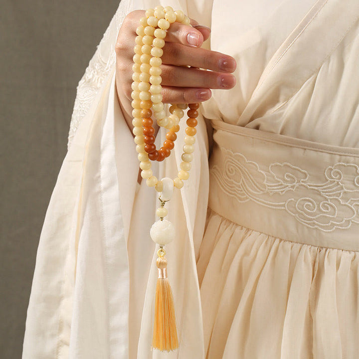 Pulsera con dije de armonía y paz con cuentas de loto y semilla de Bodhi Natural de Buddha Stones