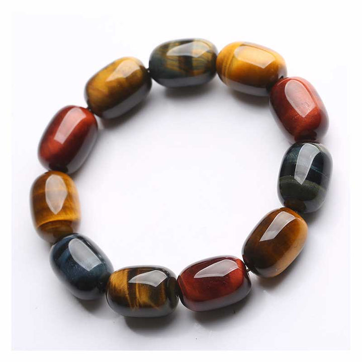 Pulsera de protección curativa de ojo de tigre natural con Buddha Stones