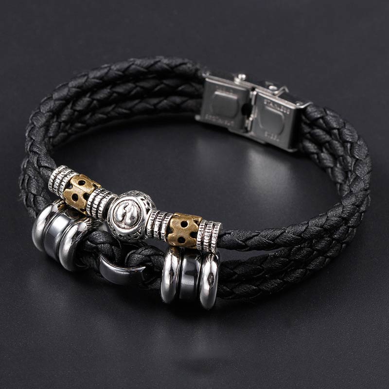 Buddha Stones Pulsera de Protección de Hematita 12 Constelaciones del Zodíaco
