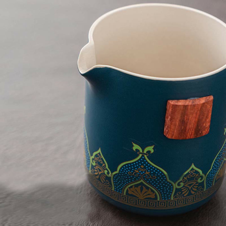 Tetera de cerámica de Gongfu chino con flores de Buddha Stones , bolsa portátil para juego de té de viaje al aire libre