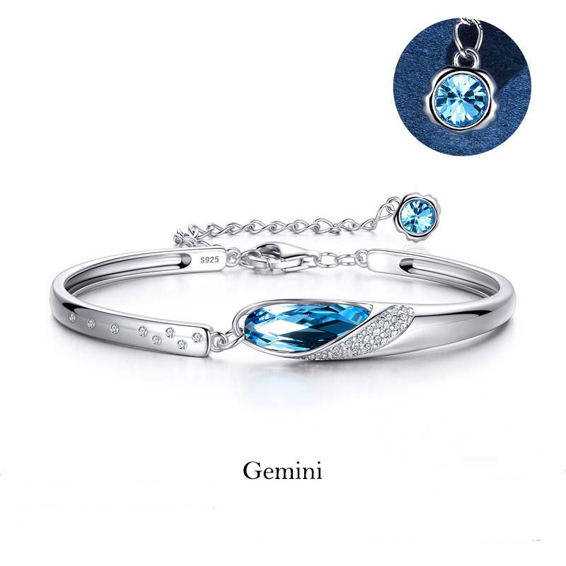 Pulsera con dijes de las 12 constelaciones del zodíaco de cobre bañado en plata 925 con Buddha Stones