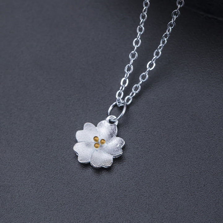 Colgante de plata de ley 925 con Buddha Stones , flor de cerezo, bendición de flores - image 2