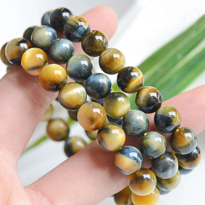 Pulsera de fuerza y valor con protección de ojo de tigre de Buddha Stones