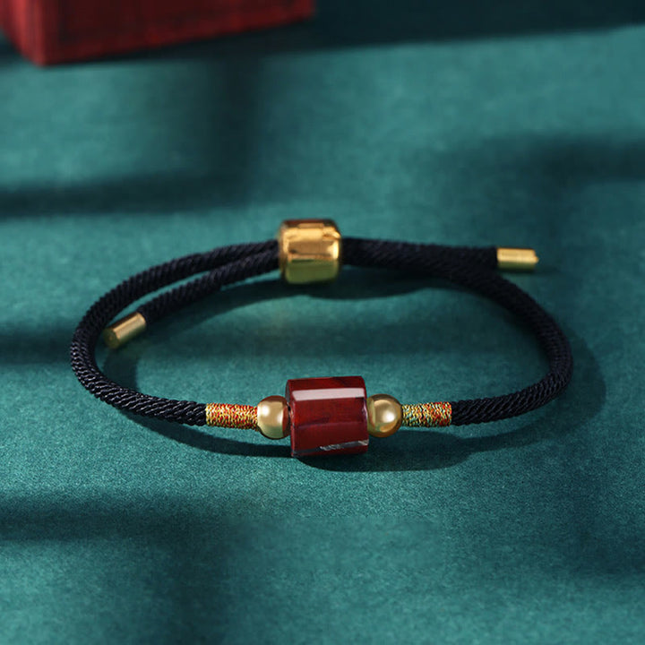 Pulsera de cuerda trenzada con protección de la suerte, malaquita, piedra roja, Aventurina verde hecha a mano, Buddha Stones del Tíbet