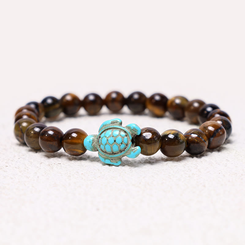 Pulsera de bendición de turquesa de tortuga marina de piedra natural de Buddha Stones