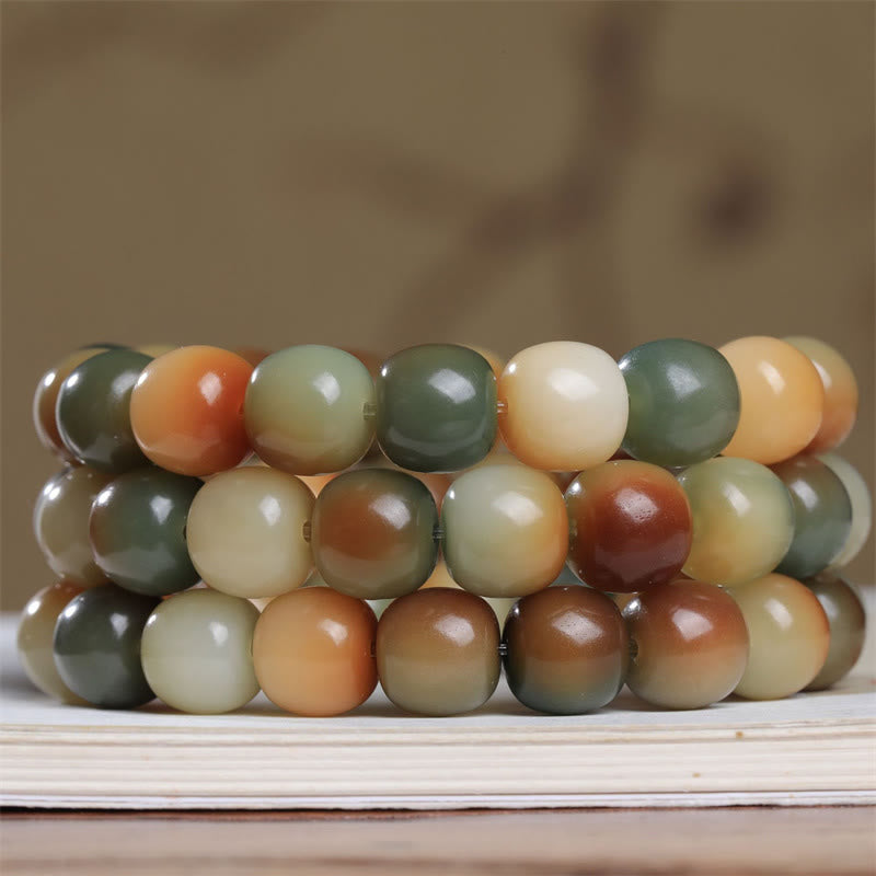 Pulsera de sabiduría de paz con semillas de Bodhi coloridas de Buddha Stones