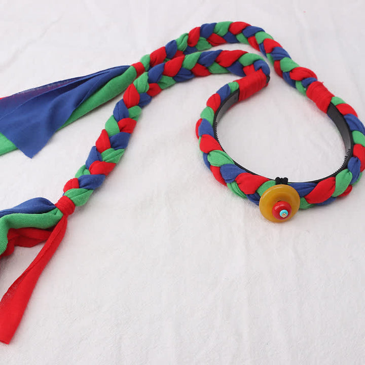 Accesorios para el cabello con cuentas de borlas coloridas tibetanas - Azul - Cuentas redondas - image 9