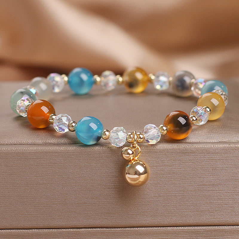 Pulsera con dijes de cuentas de armonía curativa de ágata dulce con Buddha Stones