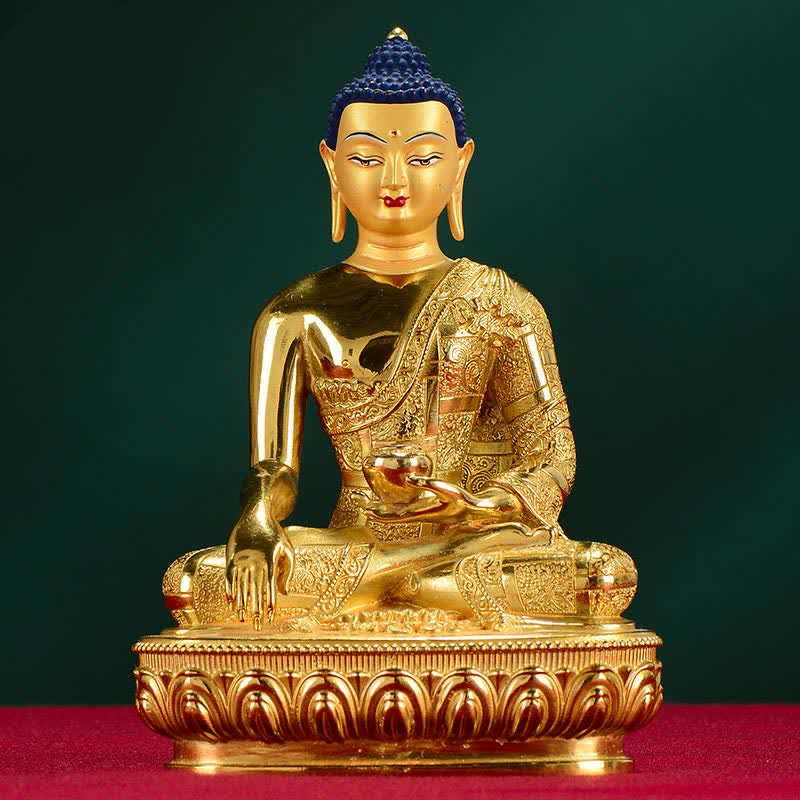 Figura de Buda Shakyamuni, estatua de cobre de iluminación, decoración para el hogar - 16,5 x 11 x 6,5 cm - image 0