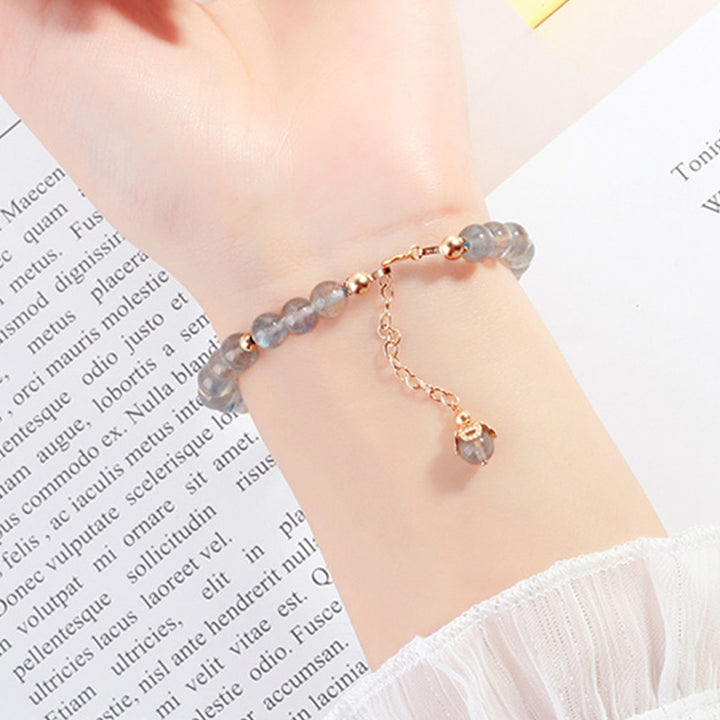 Pulsera curativa PiXiu de cuarzo fresa, piedra lunar, Buddha Stones