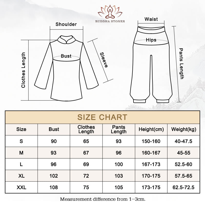 Conjunto de ropa de lino y algodón con diseño de cuello en V para mujer, uniforme de práctica Zen, Buddha Stones, Yoga, meditación y oración