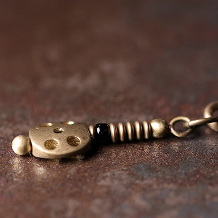 Pulsera multicapa positiva de cobre y madera de ébano, obsidiana, arcoíris , Buddha Stones