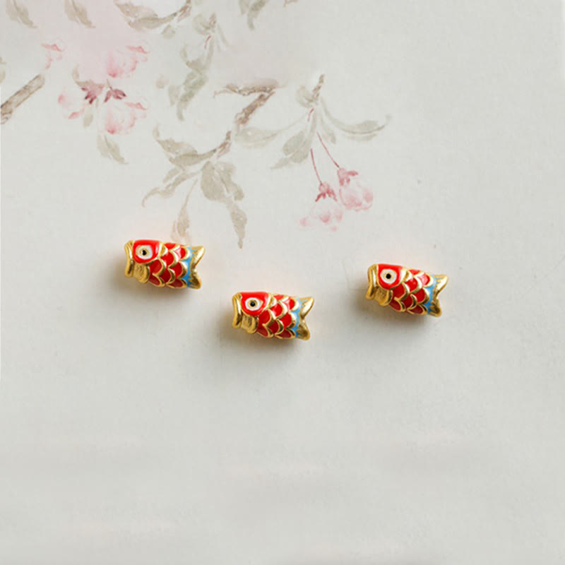 Pulsera de protección con granate natural y pez Koi de oro 999 de Buddha Stones - image 15