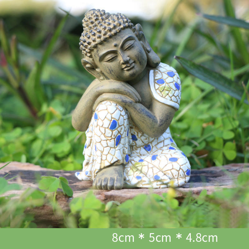 Estatua de resina de serenidad de Buda Zen meditando, decoración del hogar - image 4