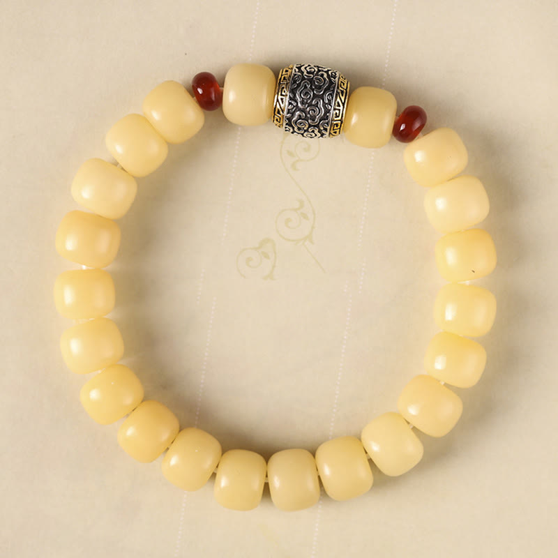 Pulsera de paz con cuentas de carácter Fu de nube auspiciosa de semillas Bodhi de Buddha Stones