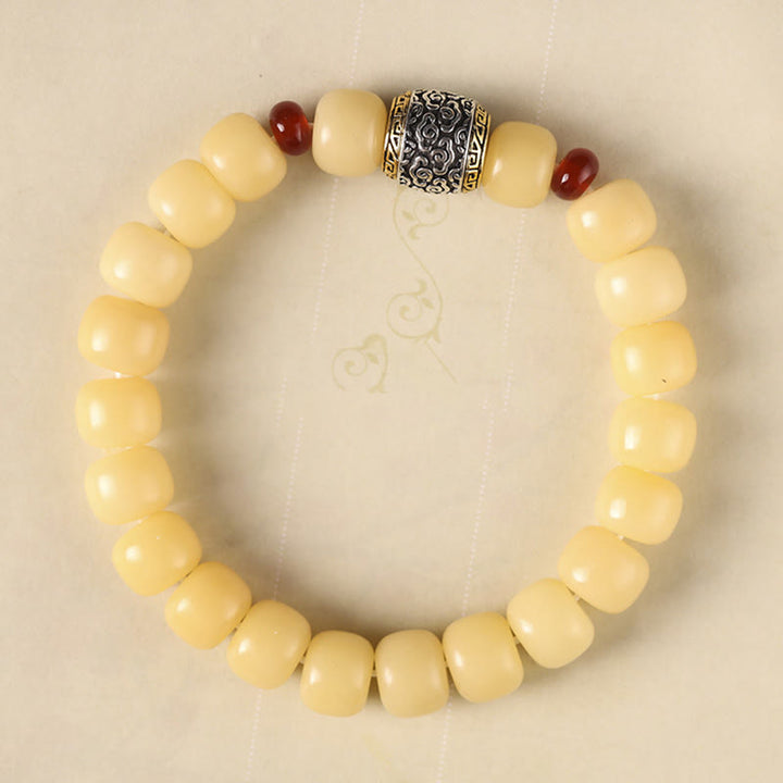 Pulsera de paz con cuentas de carácter Fu de nube auspiciosa de semillas Bodhi de Buddha Stones