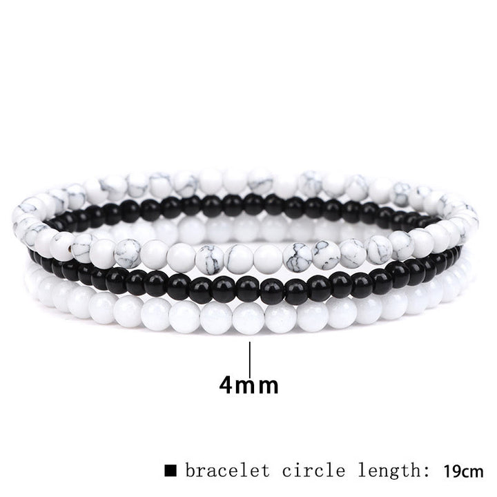 Buddha Stones 3 piezas de piedra de cristal natural paz interior pulsera espiritual