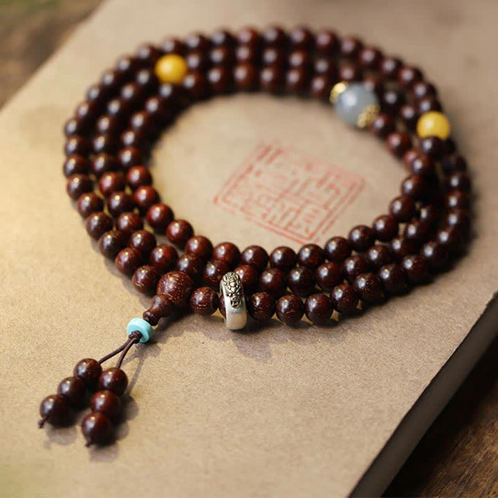 Pulsera de plata de ley 925 con Buddha Stones , hoja pequeña india, sándalo rojo, jade gris hetiano, ámbar, estrella dorada