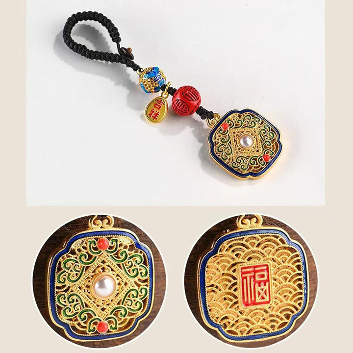 Llavero con dije de Ruyi con bendición del personaje Fu de Buddha Stones