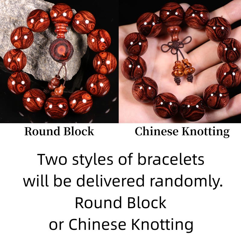 Pulsera cálida de palisandro tibetano con Buddha Stones (tipo aleatorio)