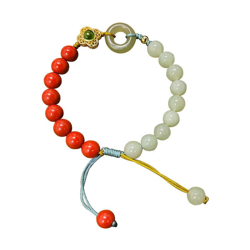 Pulsera de bendición de jade cinabrio natural