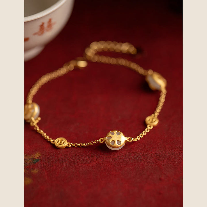 Pulsera de la suerte con diseño de jade y nubes propicias de Buddha Stones