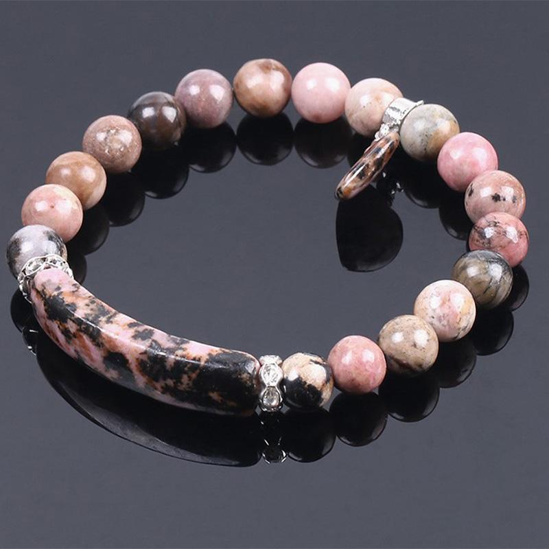 Pulsera de cuentas curativas de corazón de amor de cuarzo natural con Buddha Stones