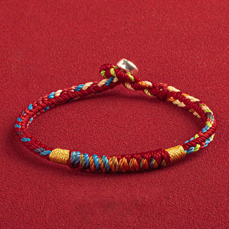 Buddha Stones Pulsera multicolor con Que estés seguro y afortunado en el próximo año