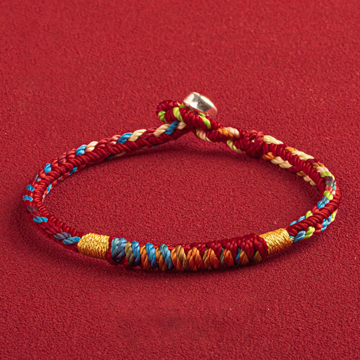 Buddha Stones Pulsera multicolor con Que estés seguro y afortunado en el próximo año