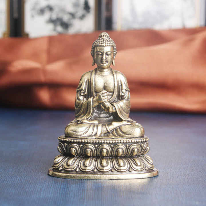 Estatua decorativa de cobre de la serenidad del Buda Tathagata - 49*63 mm - image 0