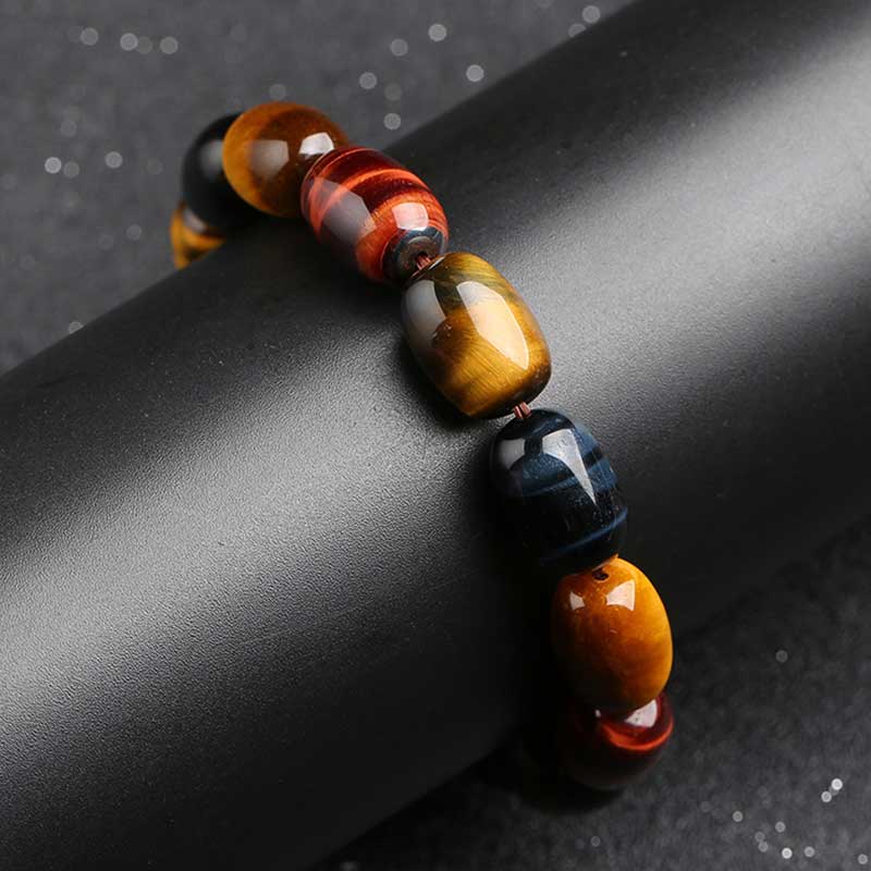 Pulsera de protección curativa de ojo de tigre natural con Buddha Stones