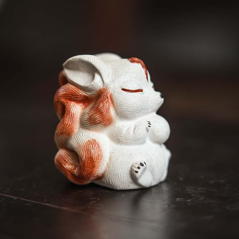 Mini Buddha Stones , arcilla morada, decoración de escritorio de la suerte