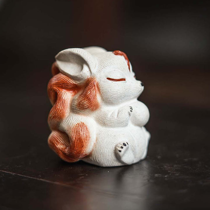 Mini Buddha Stones , arcilla morada, decoración de escritorio de la suerte