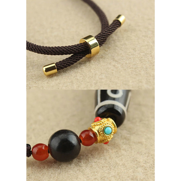 Colgante de collar de cadena con Buddha Stones tibetanas de nueve ojos Dzi, protección de cuentas, bendiciones - image 9