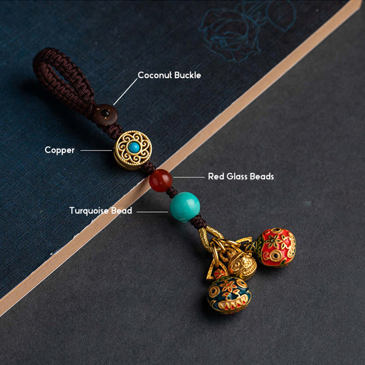 Buddha Stones, oro, bestia tragadora, familia, suerte, llavero de coche, decoración colgante para teléfono