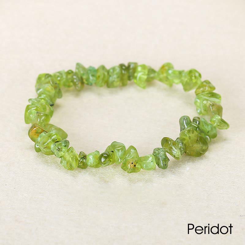 Pulsera calmante de calidez de piedra de cristal de forma irregular natural - Peridoto (circunferencia de la muñeca: 15-18 cm) - image 50