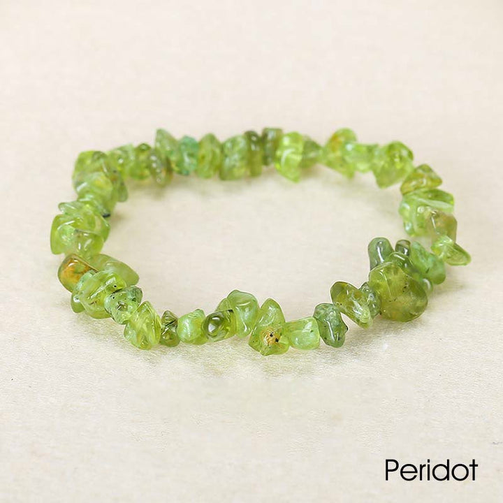Pulsera calmante de calidez de piedra de cristal de forma irregular natural - Peridoto (circunferencia de la muñeca: 15-18 cm) - image 50
